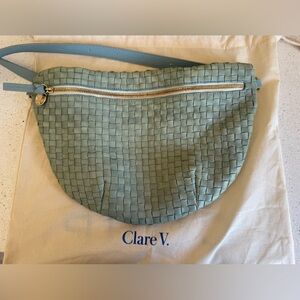 Elegant Blue Woven Crossbody Bag
